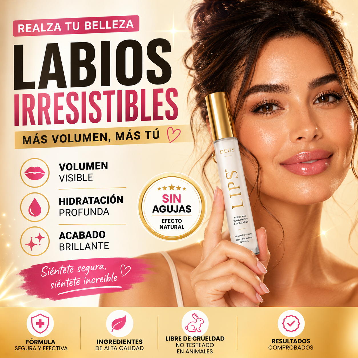DEUS LIPS™ – Labios Más Voluminosos e Hidratados
