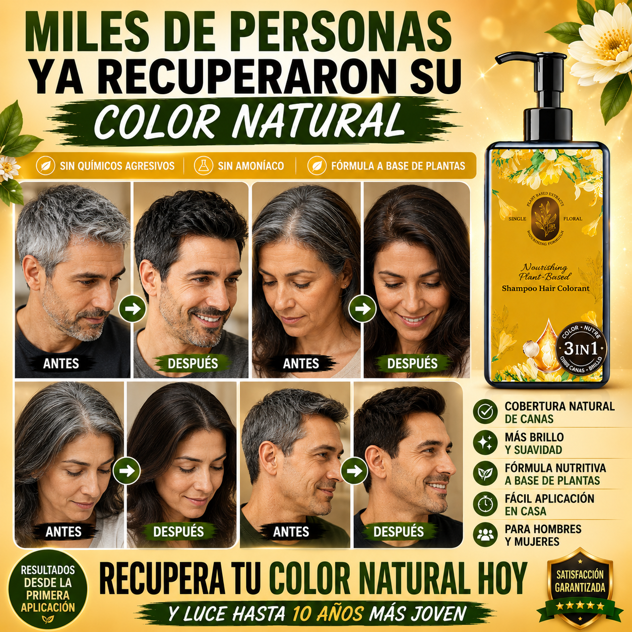 Shampoo ColorNatur – Cubre las Canas y Nutre tu Cabello