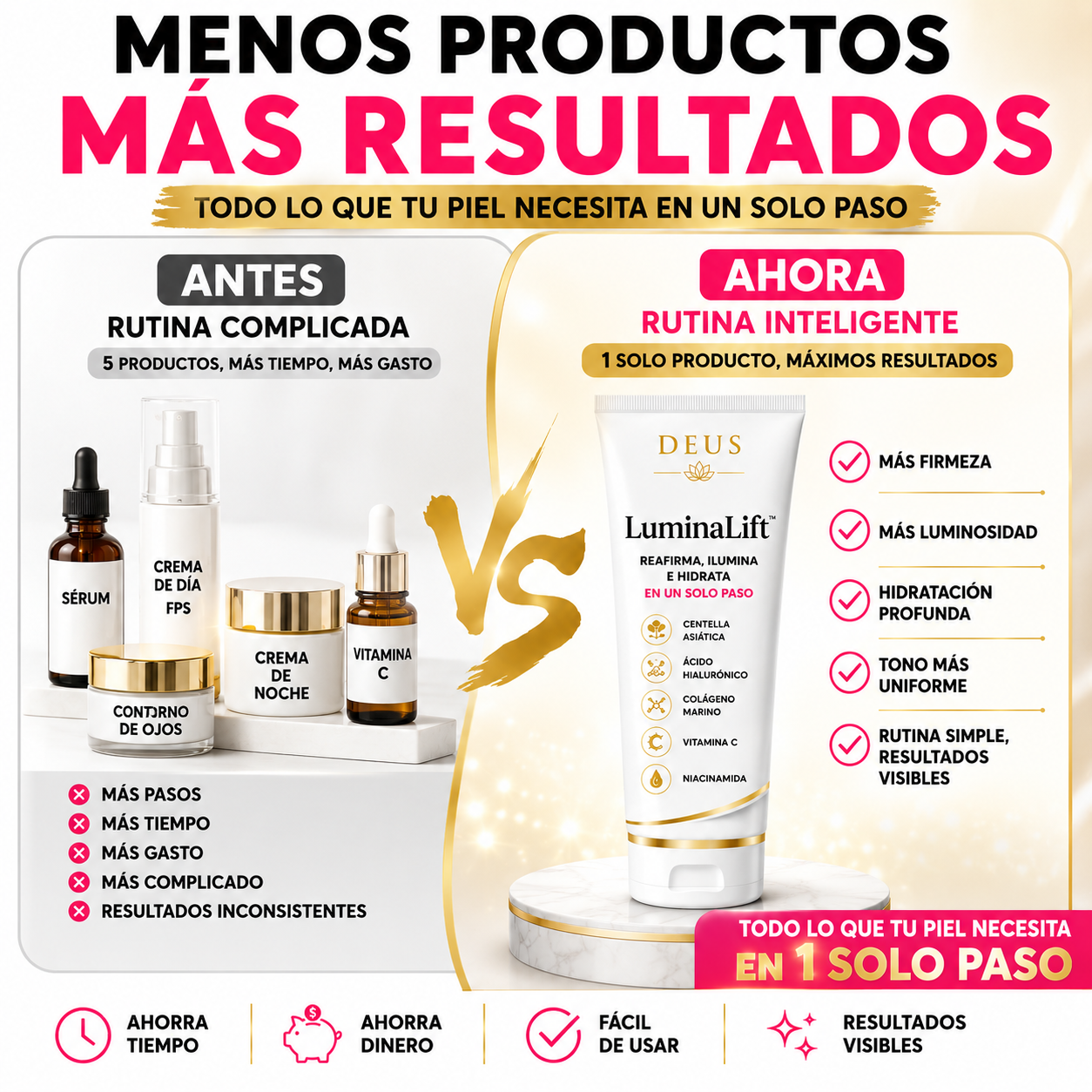 DEUS LuminaLift™ - REAFIRMA, ILUMINA E HIDRATA EN UN SOLO PASO