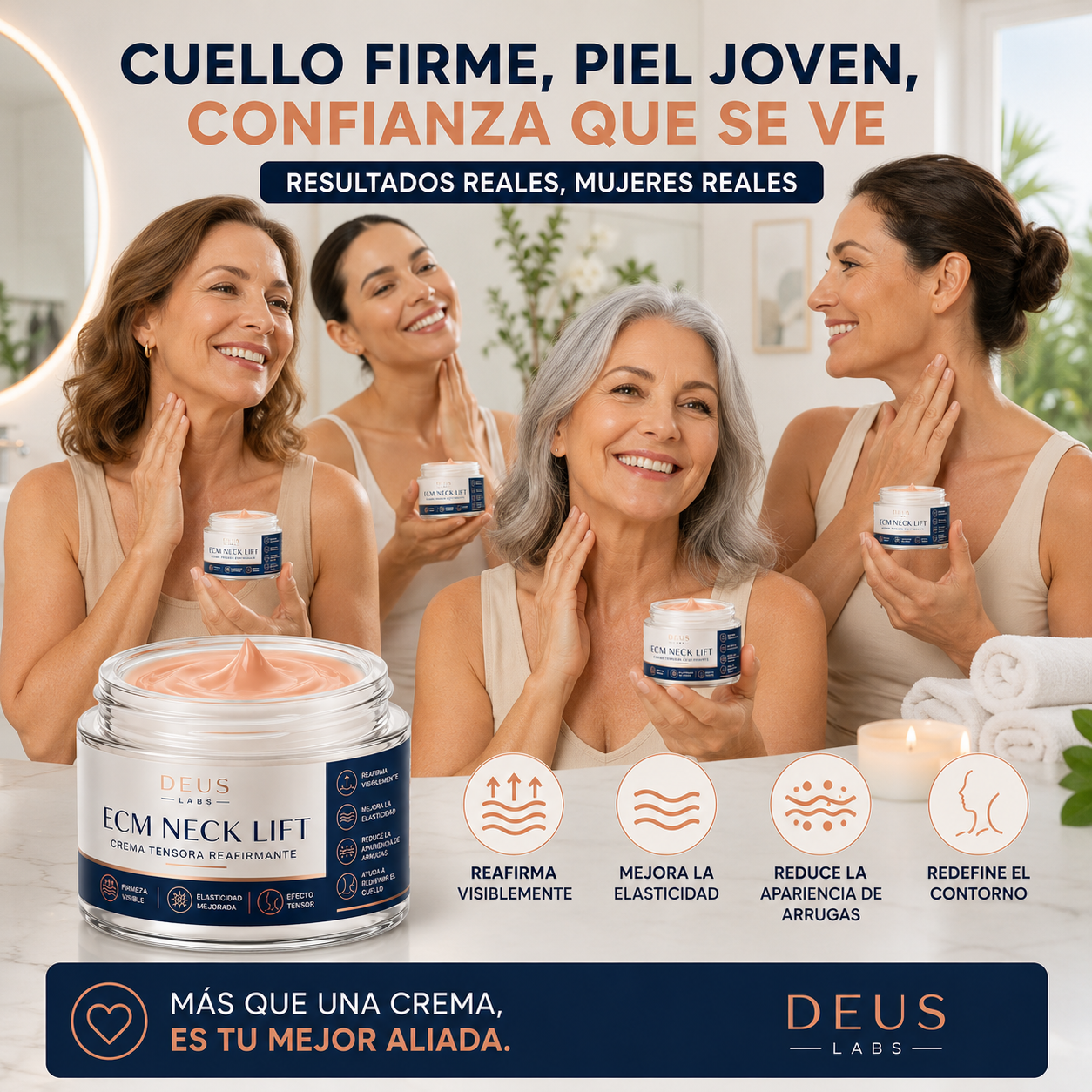 Crema Tensora de Cuello ECM – Reduce la Flacidez y Reafirma la Piel