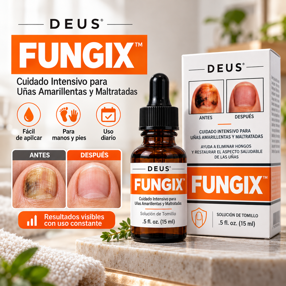 FUNGIX™ – Cuidado Intensivo para Uñas Amarillentas y Maltratadas