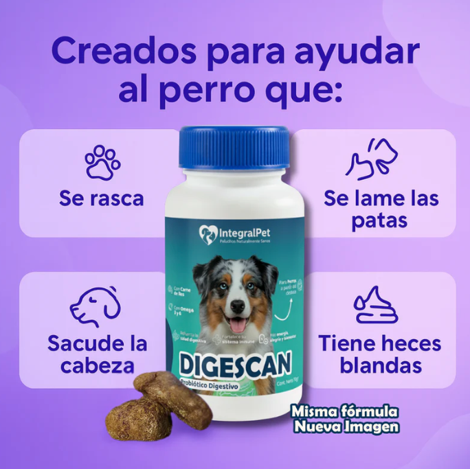 DIGESCAN- Probióticos Digestivos / Fortalece sus defensas y Elimina Rascados 100% Efectivo