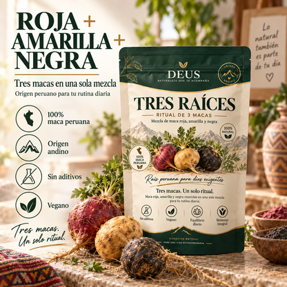 TRES RAÍCES – Mezcla de 3 Macas para Energía y Bienestar Diario
