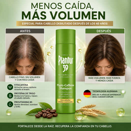 Plantur 39 Phyto-Caffeine Shampoo – Reduce la Caída y Recupera el Volumen