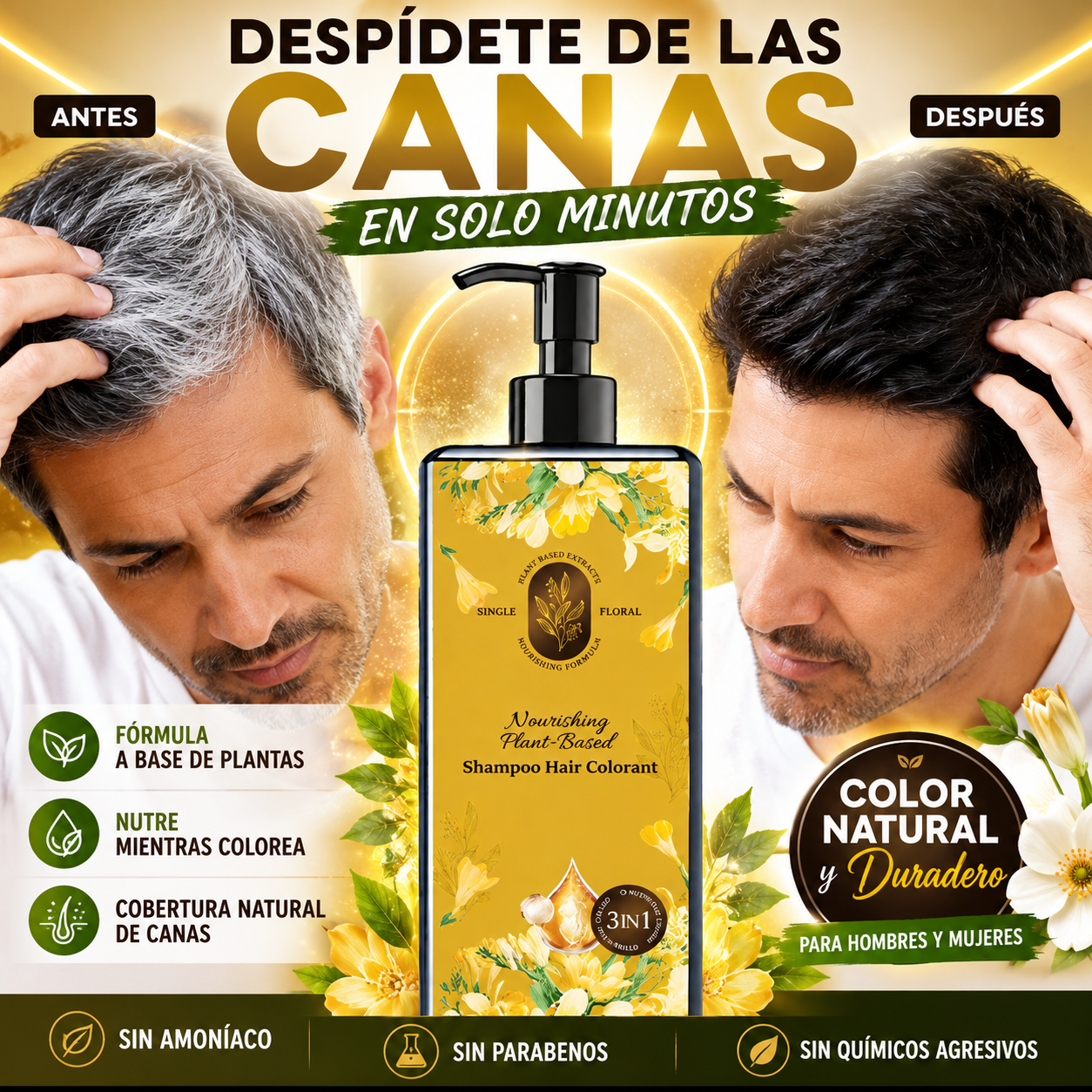 Shampoo ColorNatur – Cubre las Canas y Nutre tu Cabello