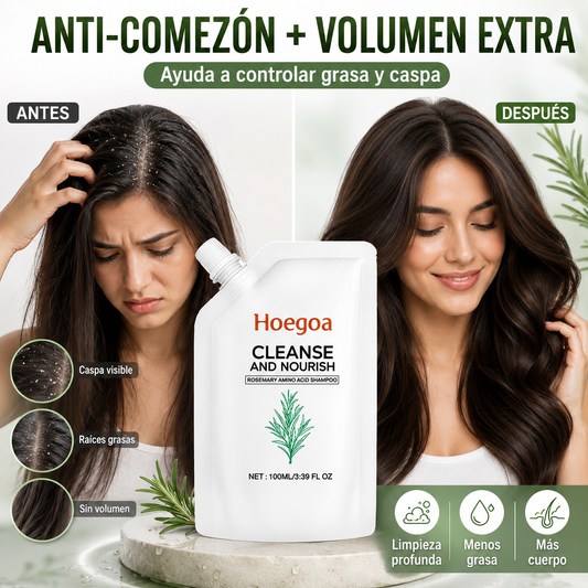 Shampoo Hoegoa – Alivia la Comezón, Controla la Caspa y Aporta Volumen