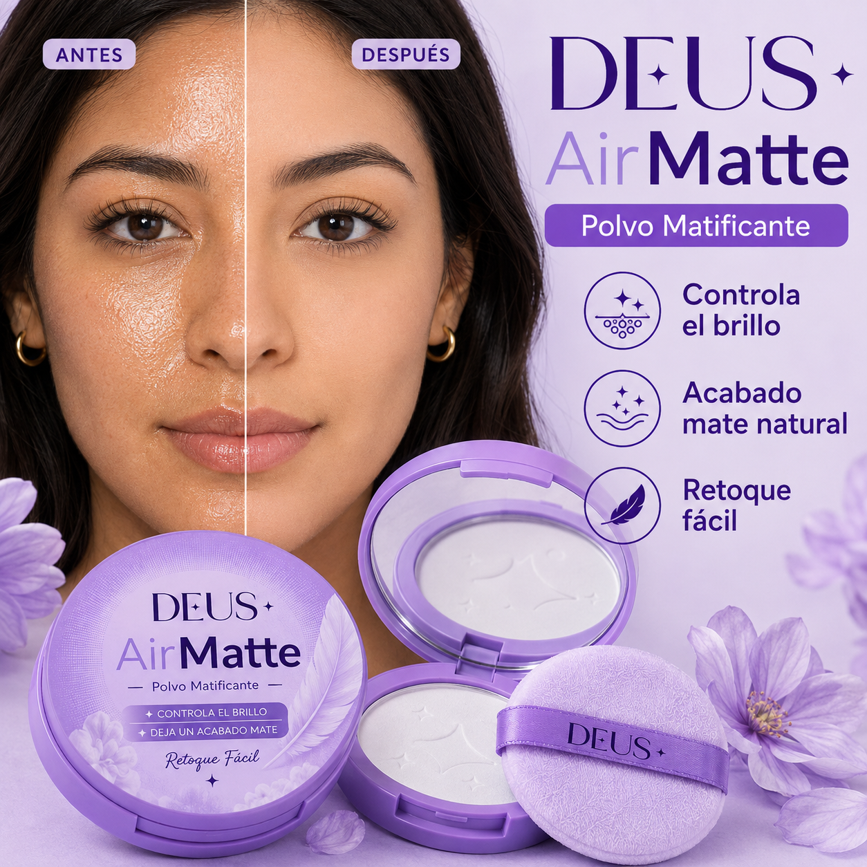 DEUS AirMatte – Polvo Matificante para Controlar el Brillo