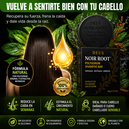 DEUS NOIR ROOT™ – Shampoo Sólido Anticaída con Polygonum Original 2 por 1