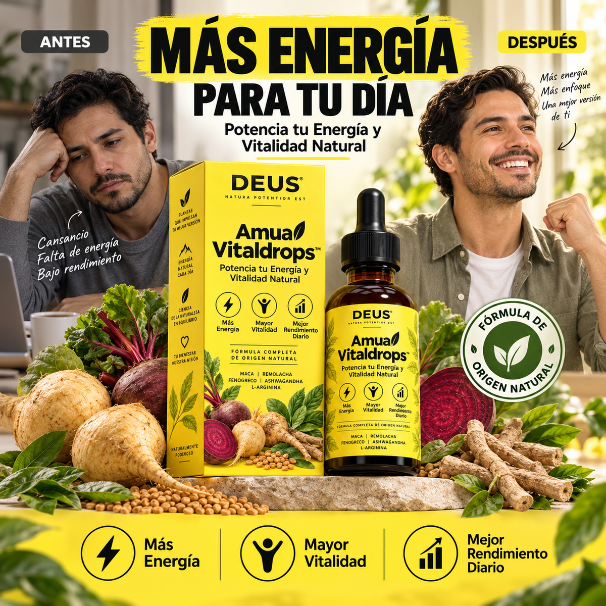 Amua Vitaldrops™ – Potencia tu Energía y Vitalidad Natural
