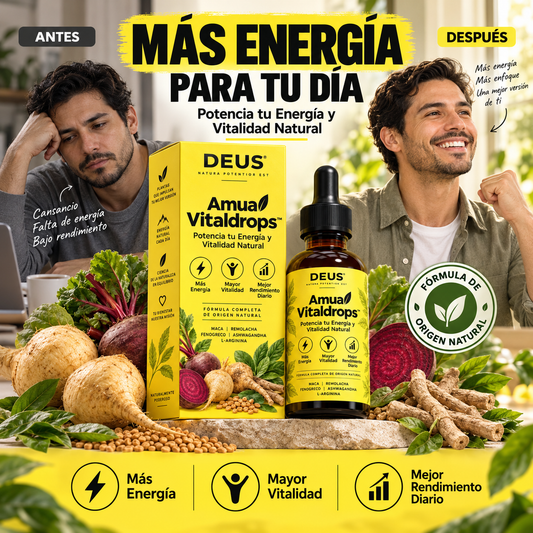 Amua Vitaldrops™ – Potencia tu Energía y Vitalidad Natural
