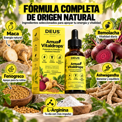 Amua Vitaldrops™ – Potencia tu Energía y Vitalidad Natural