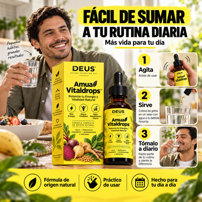 Amua Vitaldrops™ – Potencia tu Energía y Vitalidad Natural