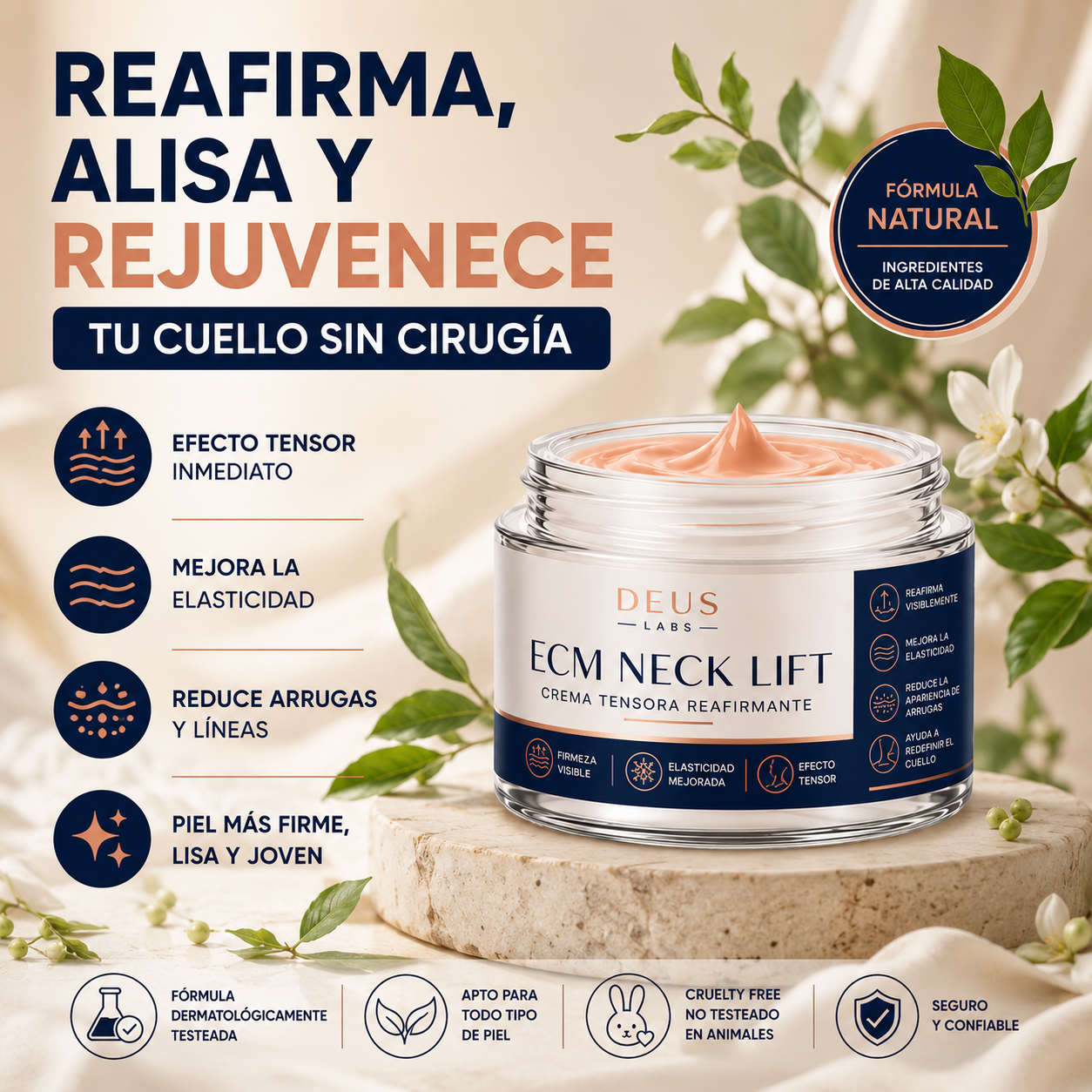 Crema Tensora de Cuello ECM – Reduce la Flacidez y Reafirma la Piel