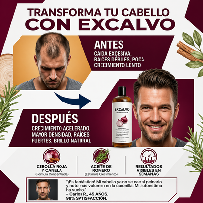 Shampoo Excalvo - Reduce la Pérdida y Estimula el Crecimiento (Tik Tok)