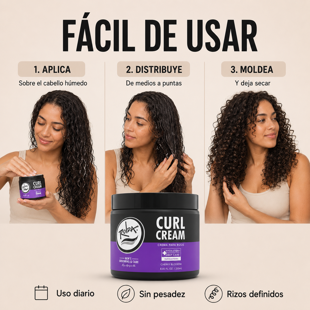 Curl Cream – Define tus Rizos, Hidrata y Controla el Frizz