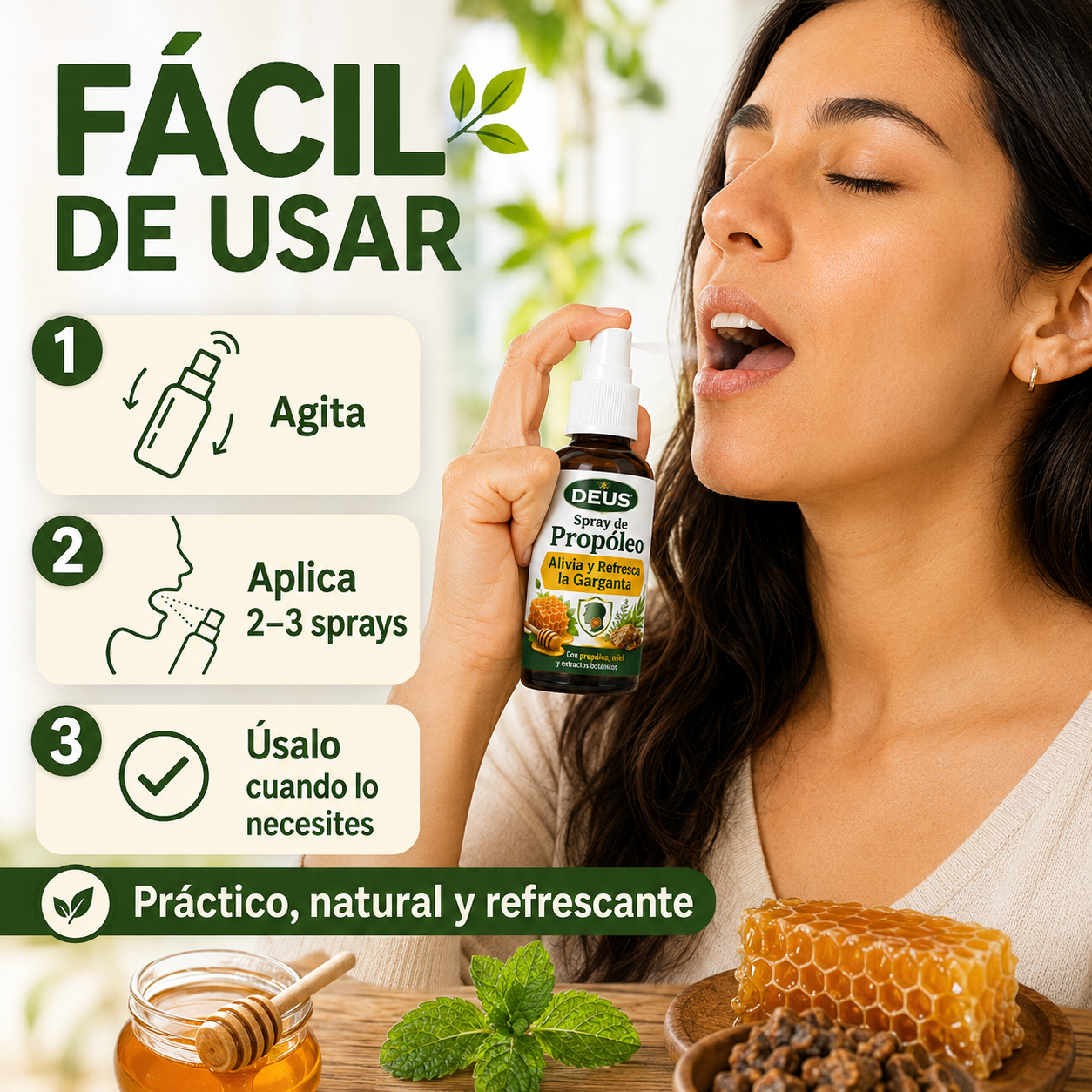 Spray de Propóleo – Alivia y Refresca la Garganta