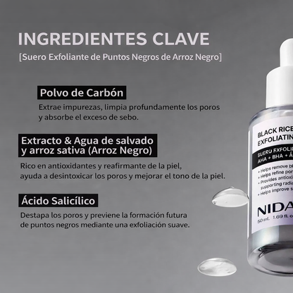 Paquete dúo de sueros exfoliantes blancos y negros NIDA