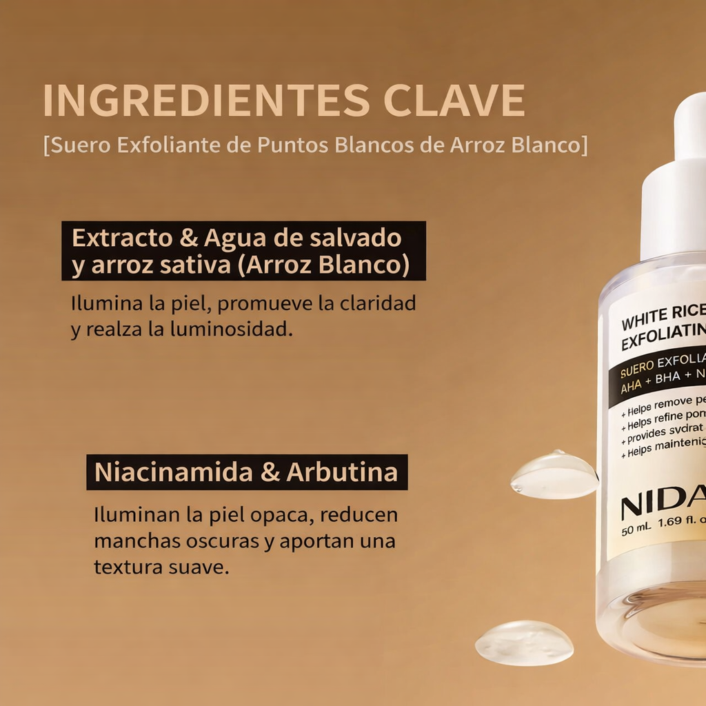Paquete dúo de sueros exfoliantes blancos y negros NIDA