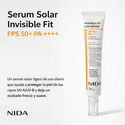 NIDA Invisible Fit Sun Serum (fórmula coreana, SPF50+, PA++++)