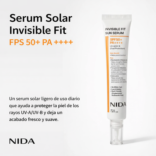 NIDA Invisible Fit Sun Serum (fórmula coreana, SPF50+, PA++++)