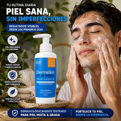DermaSkin Gel de Limpieza – Controla la Grasa y Ayuda a Prevenir el Acné