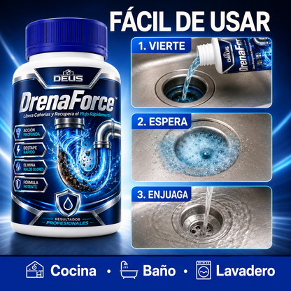DrenaForce™ – Libera Cañerías y Recupera el Flujo Rápidamente