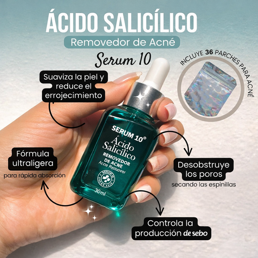 NiaGlow S10 Anti-Acné - Acido  Salicílico Removedor de Acné