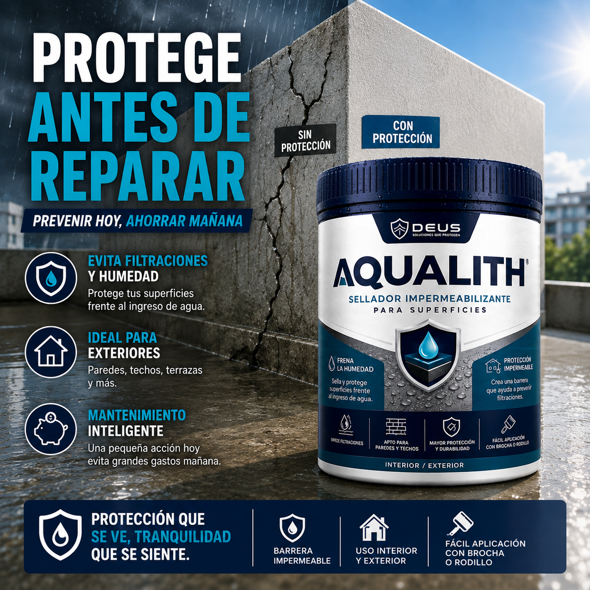 DEUS AQUALITH | Sellador impermeabilizante para superficies