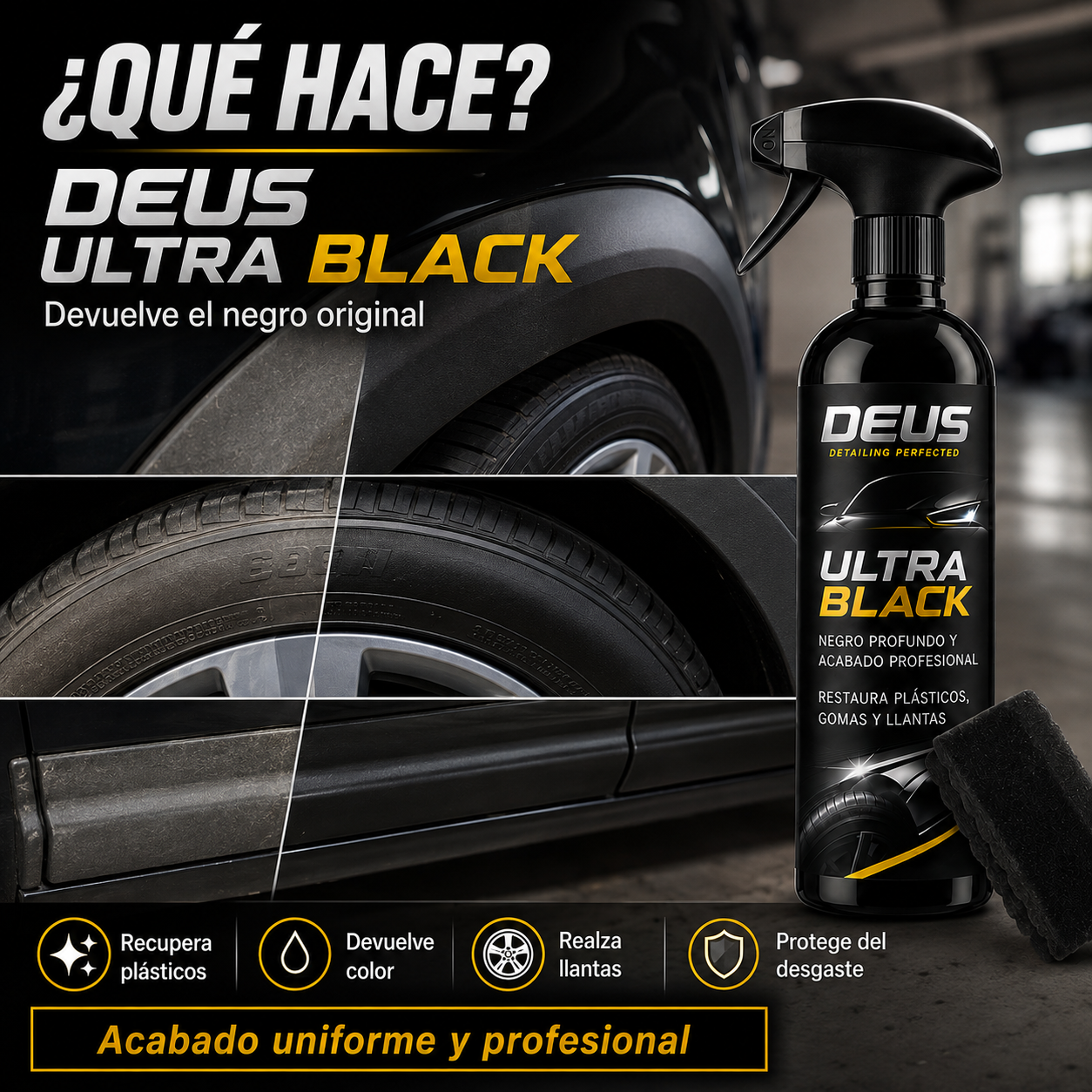 Deus Ultra Black – Negro Profundo y Acabado Profesional