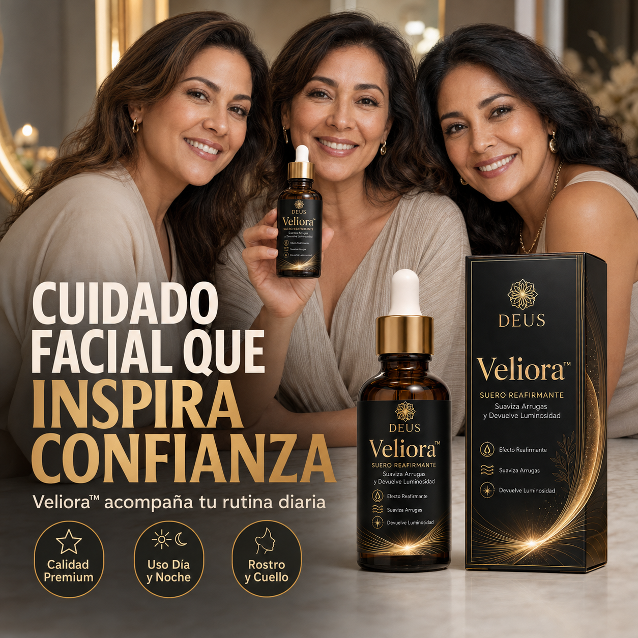 Veliora™ – Suero Reafirmante que Suaviza Arrugas y Devuelve la Luminosidad