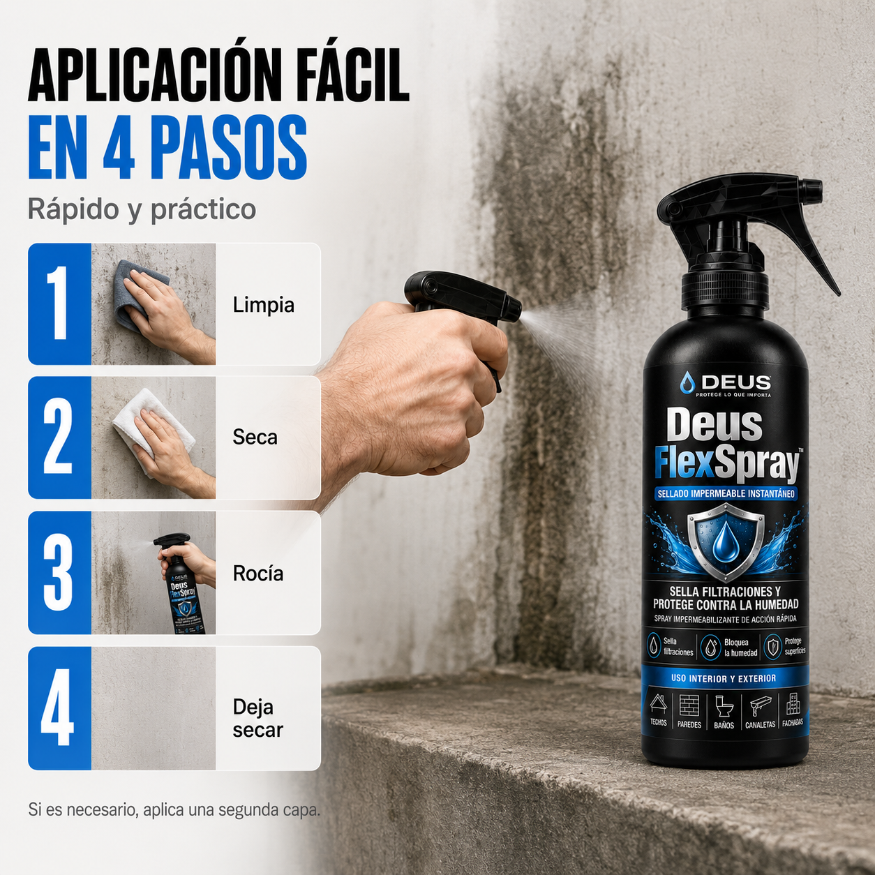 Deus FlexSpray™ – Sellado Impermeable Instantáneo