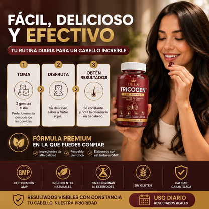 DEUS FOLIGEN™ Hair Gummies – Reduce la Caída y Estimula el Crecimiento