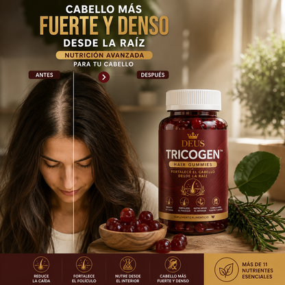 DEUS FOLIGEN™ Hair Gummies – Reduce la Caída y Estimula el Crecimiento