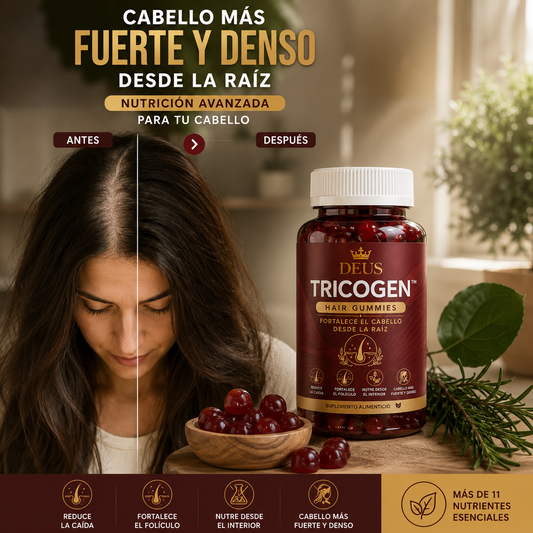 DEUS FOLIGEN™ Hair Gummies – Reduce la Caída y Estimula el Crecimiento