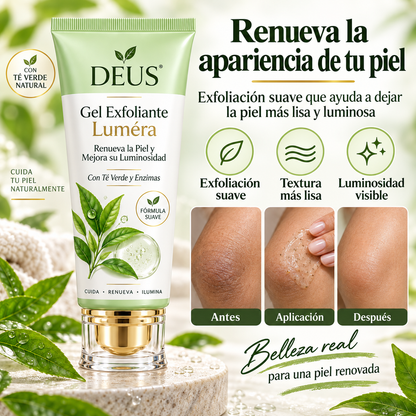 DEUS LUMÉRA | Gel Exfoliante Enzimático Renovador Té Verde + Enzimas