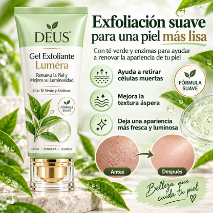 DEUS LUMÉRA | Gel Exfoliante Enzimático Renovador Té Verde + Enzimas