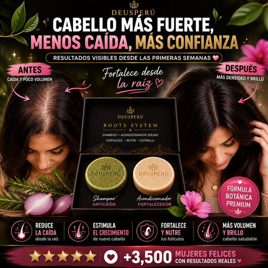 DEUS ROOTS SYSTEM™  Reduce la Caída y Estimula el Crecimiento 2 en 1