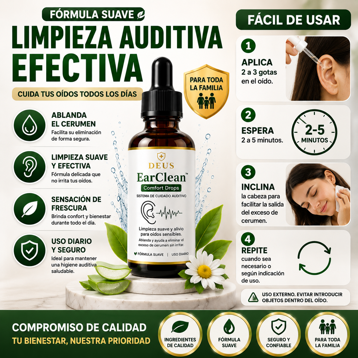 DEUS EarClean™ – Limpieza Suave y Alivio Auditivo