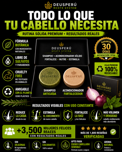 DEUS ROOTS SYSTEM™  Reduce la Caída y Estimula el Crecimiento 2 en 1