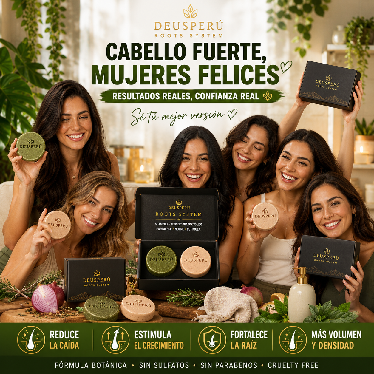 DEUS ROOTS SYSTEM™  Reduce la Caída y Estimula el Crecimiento 2 en 1