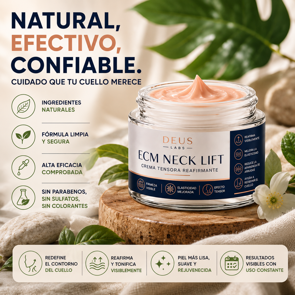 Crema Tensora de Cuello ECM – Reduce la Flacidez y Reafirma la Piel
