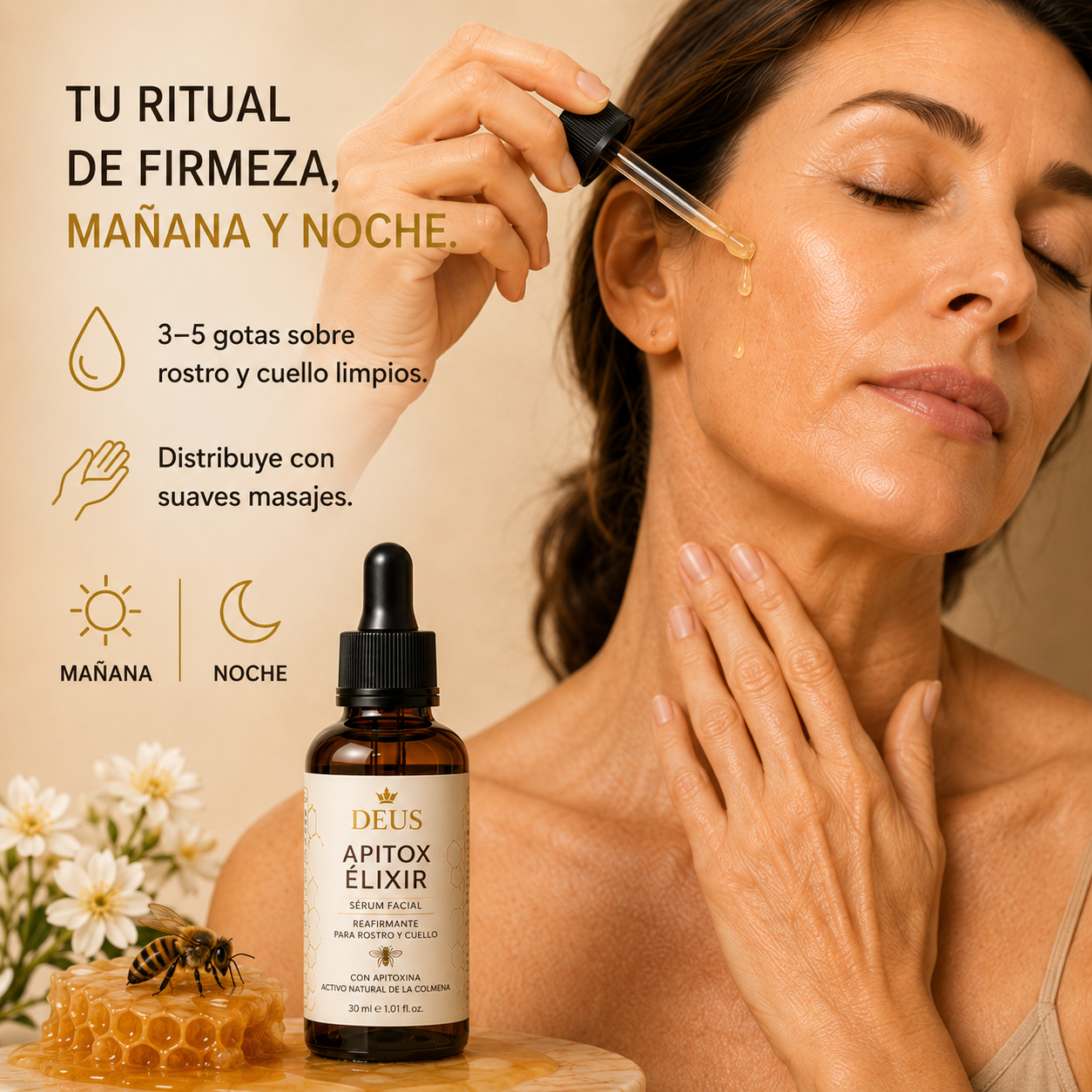 DEUS · APITOX ÉLIXIR | Sérum facial reafirmante para rostro y cuello