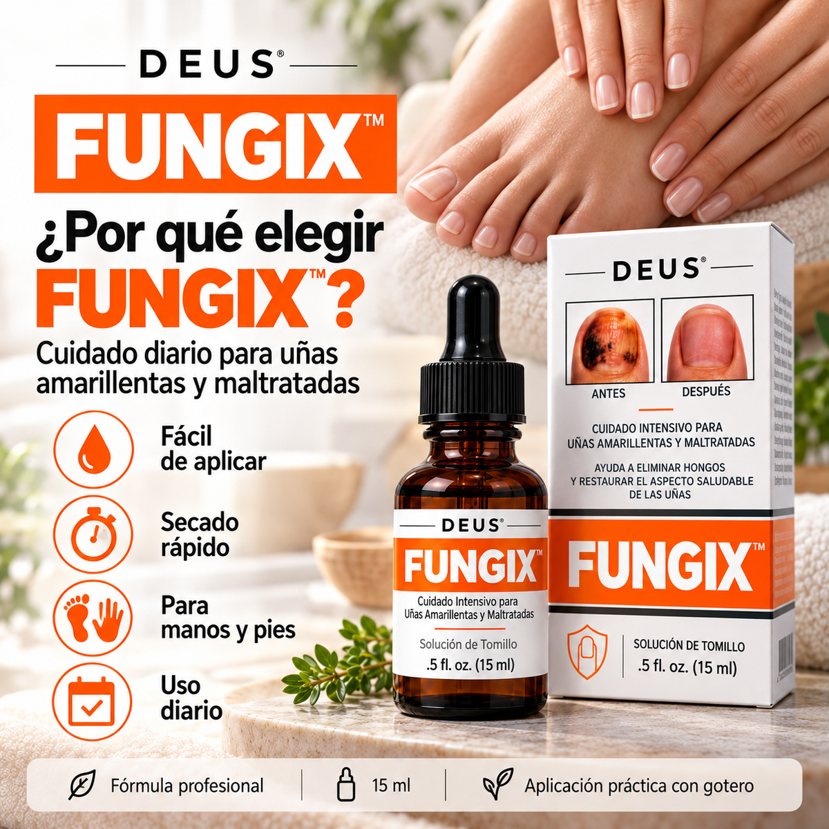 FUNGIX™ – Cuidado Intensivo para Uñas Amarillentas y Maltratadas