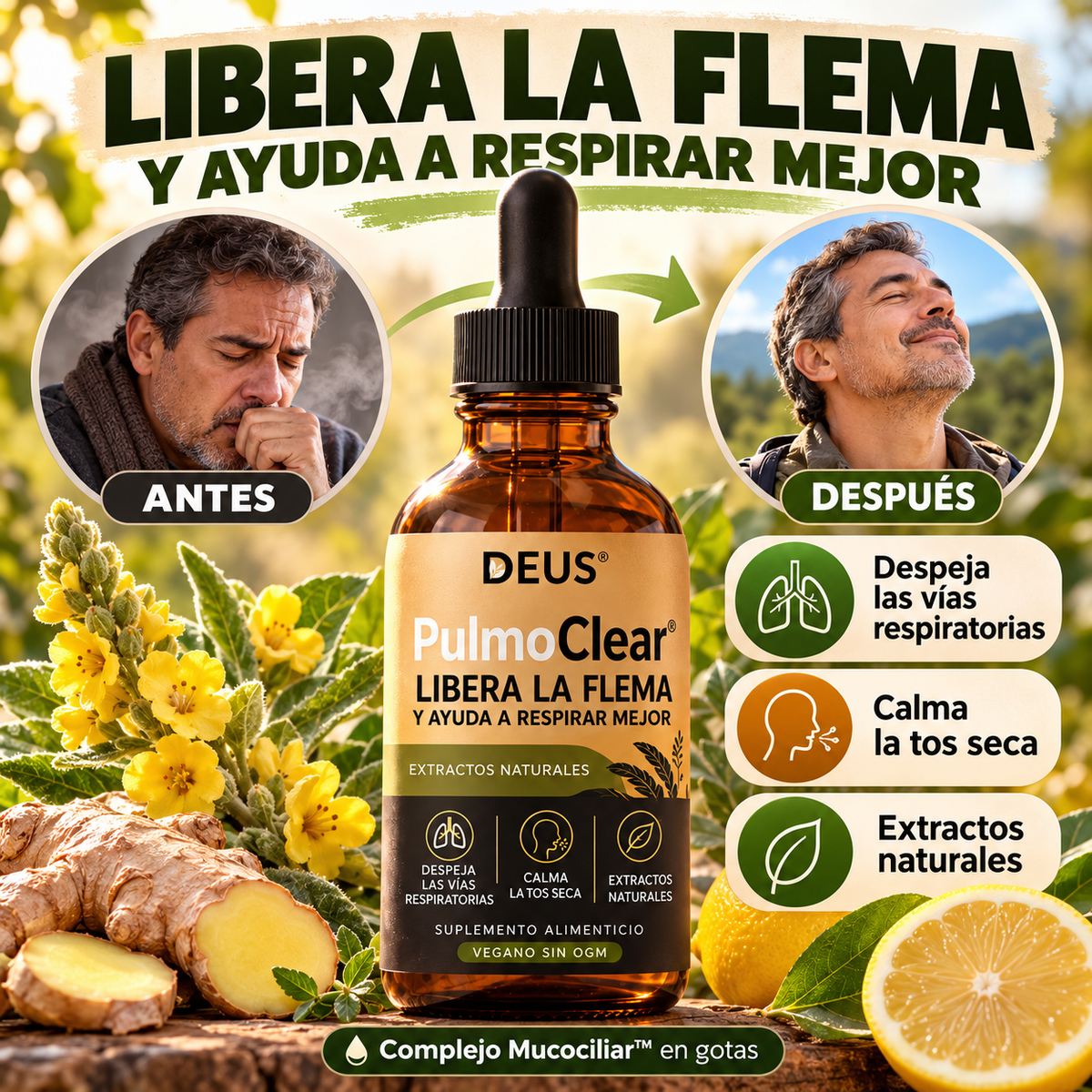 PulmoClear® – Libera la Flema y Ayuda a Respirar Mejor
