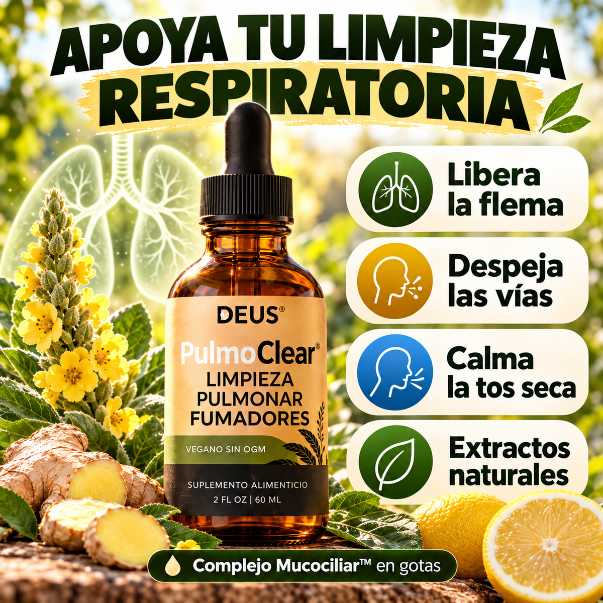 PulmoClear® – Libera la Flema y Ayuda a Respirar Mejor