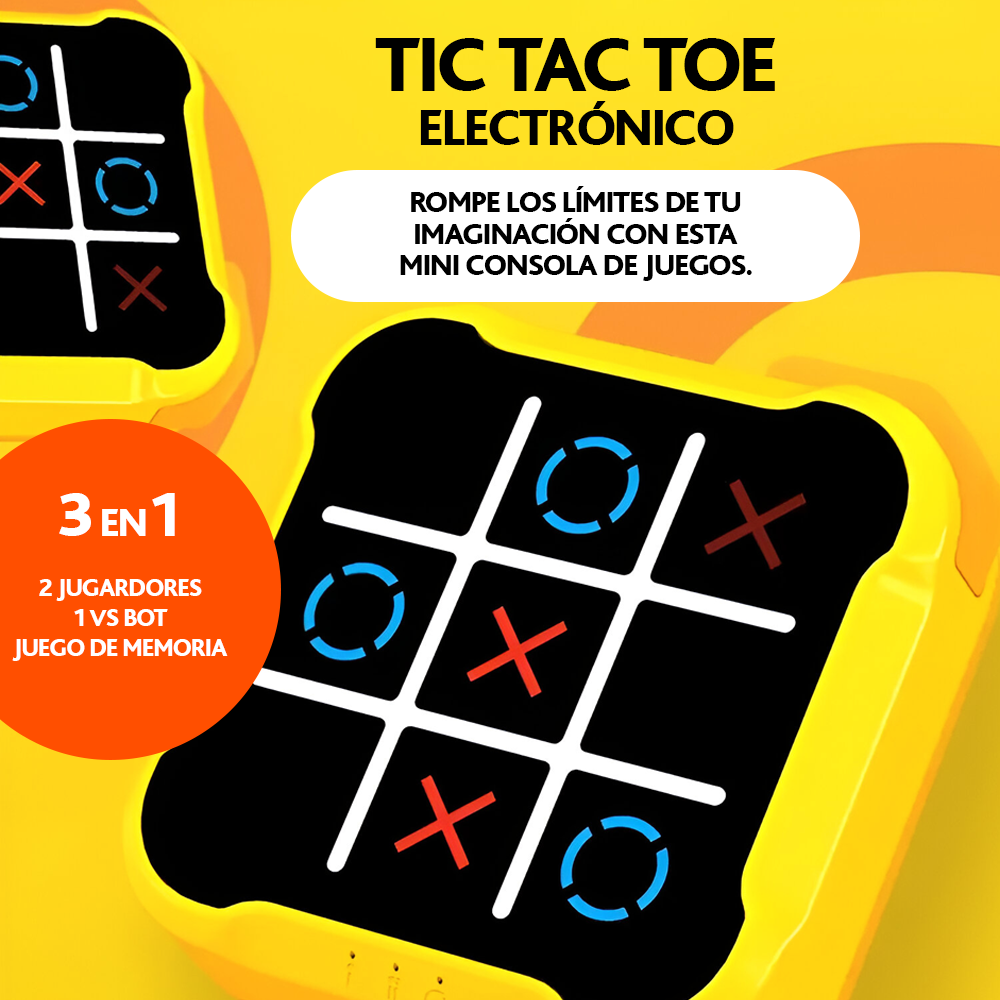 Juego triqui electrónico 3 en 1 Tic Tac Toe puzzle mesa
