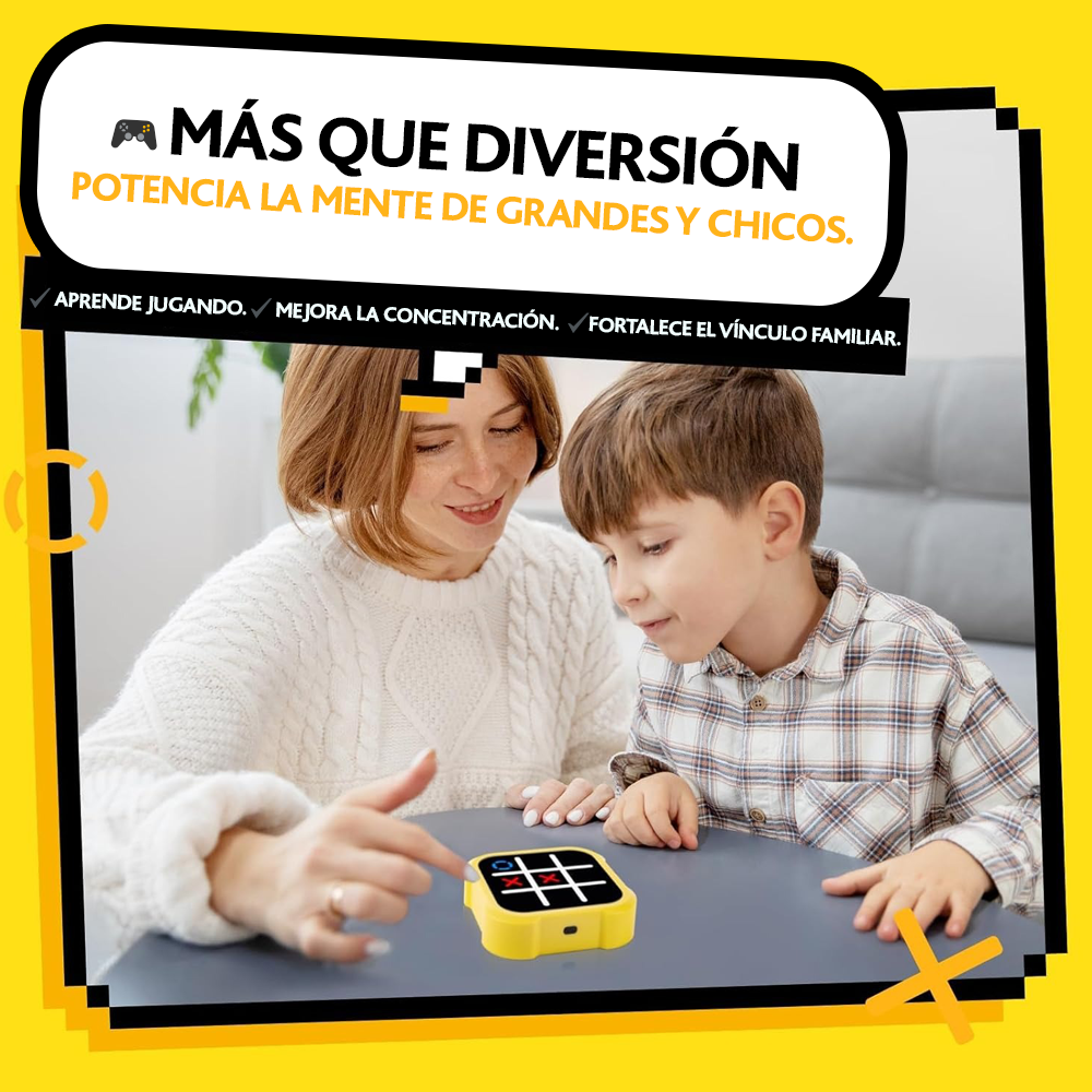 Juego triqui electrónico 3 en 1 Tic Tac Toe puzzle mesa