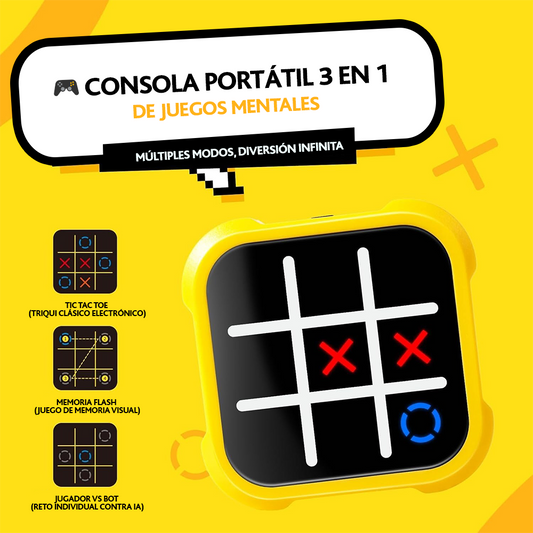 Juego triqui electrónico 3 en 1 Tic Tac Toe puzzle mesa