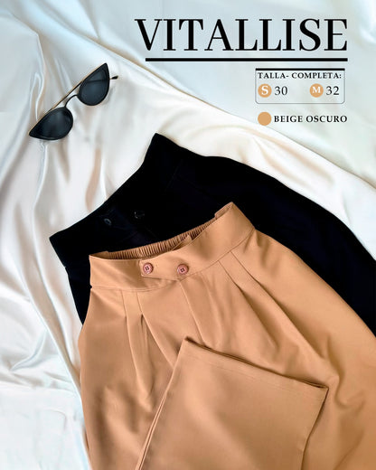 Palazzo Koreano PREMIUN- Pantalon Sastre con Elastico 100% Original