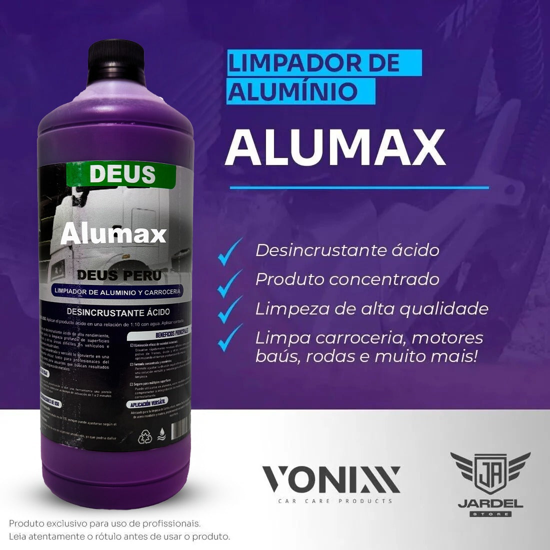 Alumax - Limpiador Acido Concentrado para Metales/ Desengrasante Morado (Tik Tok)